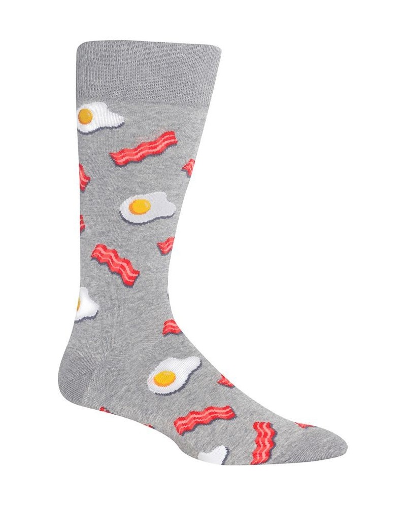 Men's Socks, Eggs & Bacon Crew Gray $14.40 Socks