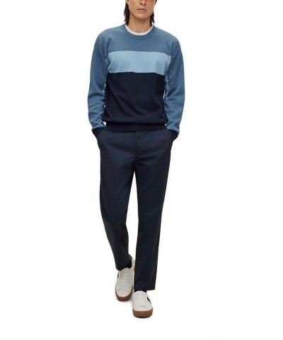 BOSS Men's Slim-Fit Trousers Blue $60.34 Pants