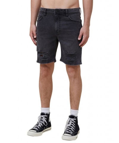 Men's Straight Denim Shorts Black $24.75 Shorts