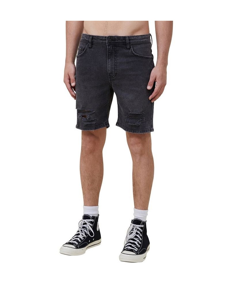 Men's Straight Denim Shorts Black $24.75 Shorts