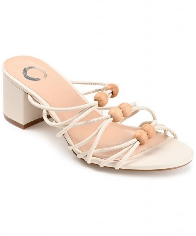 Women's Kennadi Beaded Sandals Ivory/Cream $42.75 Shoes