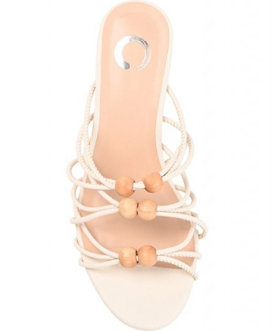 Women's Kennadi Beaded Sandals Ivory/Cream $42.75 Shoes