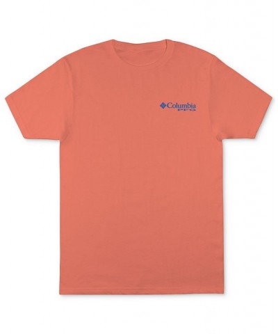 Men's Gillie PFG Fish Logo Graphic T-Shirt Orange $9.84 T-Shirts