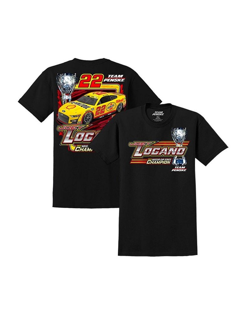 Men's Black Joey Logano 2022 NASCAR Cup Series Champion Shell Pennzoil Trophy Two Spot T-shirt $15.96 T-Shirts