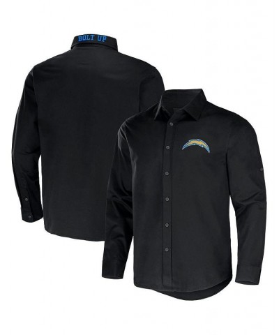 Men's NFL x Darius Rucker Collection by Black Los Angeles Chargers Convertible Twill Long Sleeve Button-Up Shirt $30.36 Shirts