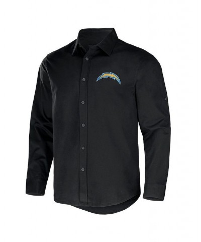 Men's NFL x Darius Rucker Collection by Black Los Angeles Chargers Convertible Twill Long Sleeve Button-Up Shirt $30.36 Shirts