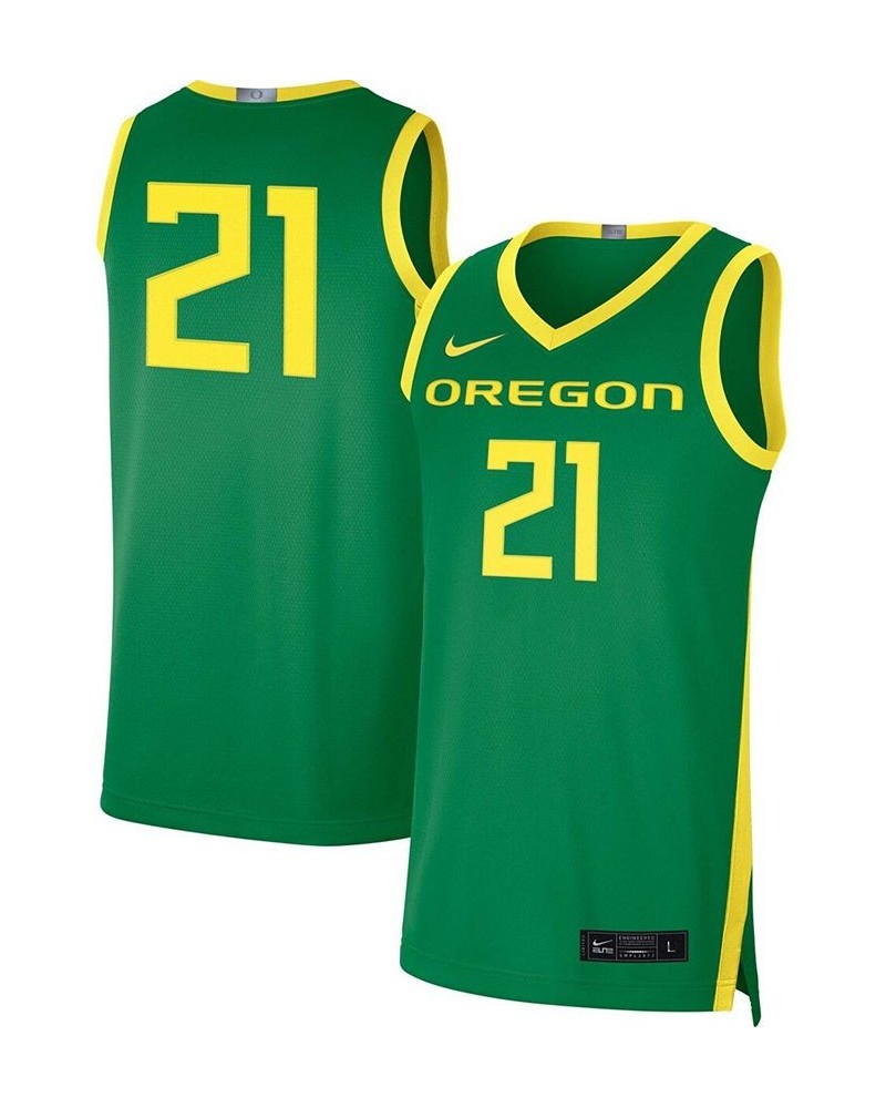 Men's 21 Apple Green Oregon Ducks Limited Basketball Jersey $39.60 Jersey