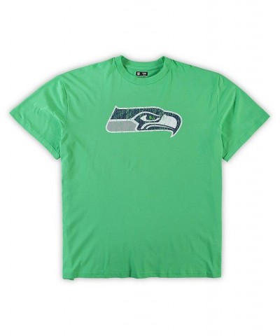 Men's Neon Green, Heathered Charcoal Seattle Seahawks Big and Tall T-shirt and Shorts Set $40.00 Pajama