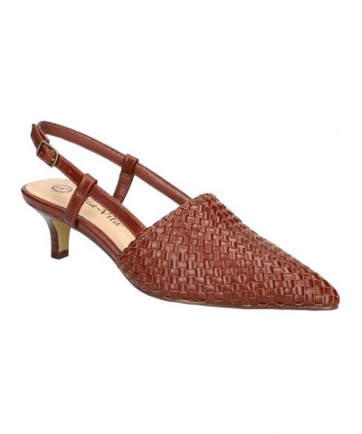 Women's Kaisley Kitten Heel Pumps Dark Tan $49.50 Shoes