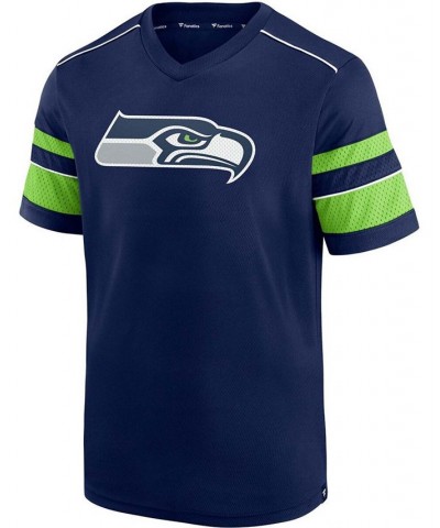 Men's DK Metcalf College Navy Seattle Seahawks Hashmark Name Number V-Neck T-shirt $19.74 T-Shirts