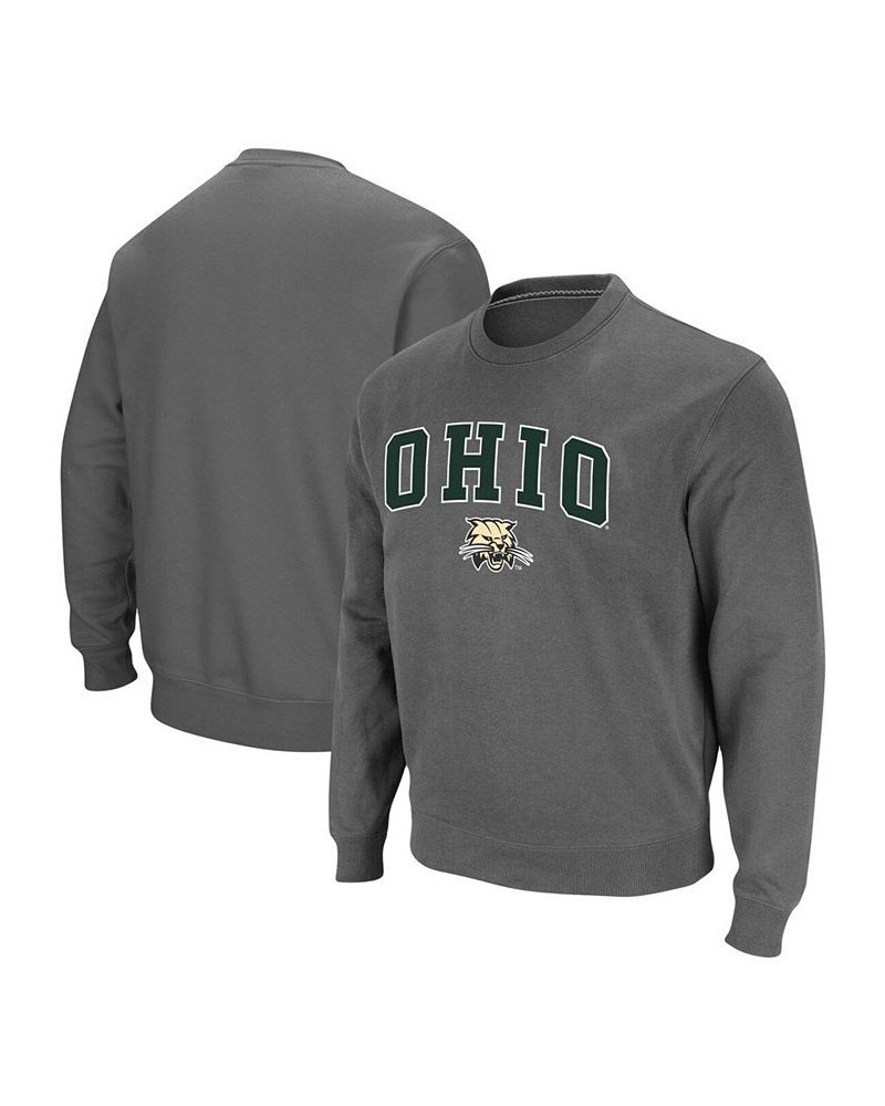 Men's Charcoal Ohio Bobcats Arch & Logo Tackle Twill Pullover Sweatshirt $23.03 Sweatshirt