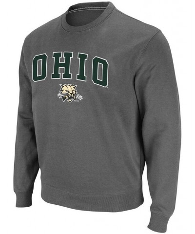 Men's Charcoal Ohio Bobcats Arch & Logo Tackle Twill Pullover Sweatshirt $23.03 Sweatshirt