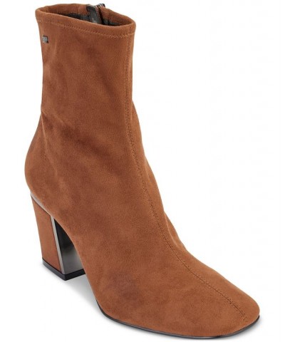 Women's Cavale Ankle Booties Brown $41.42 Shoes