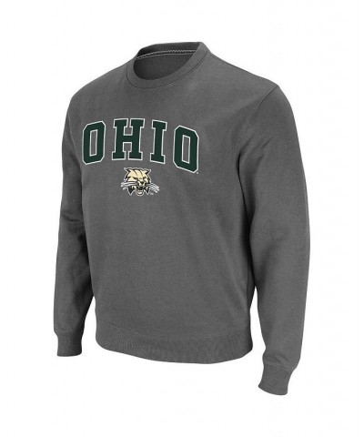 Men's Charcoal Ohio Bobcats Arch & Logo Tackle Twill Pullover Sweatshirt $23.03 Sweatshirt