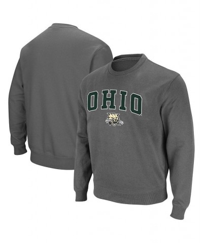 Men's Charcoal Ohio Bobcats Arch & Logo Tackle Twill Pullover Sweatshirt $23.03 Sweatshirt