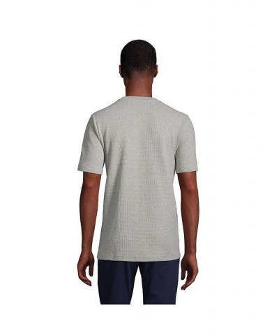 Men's Waffle Short Sleeve Pajama Henley Gray $31.18 Pajama