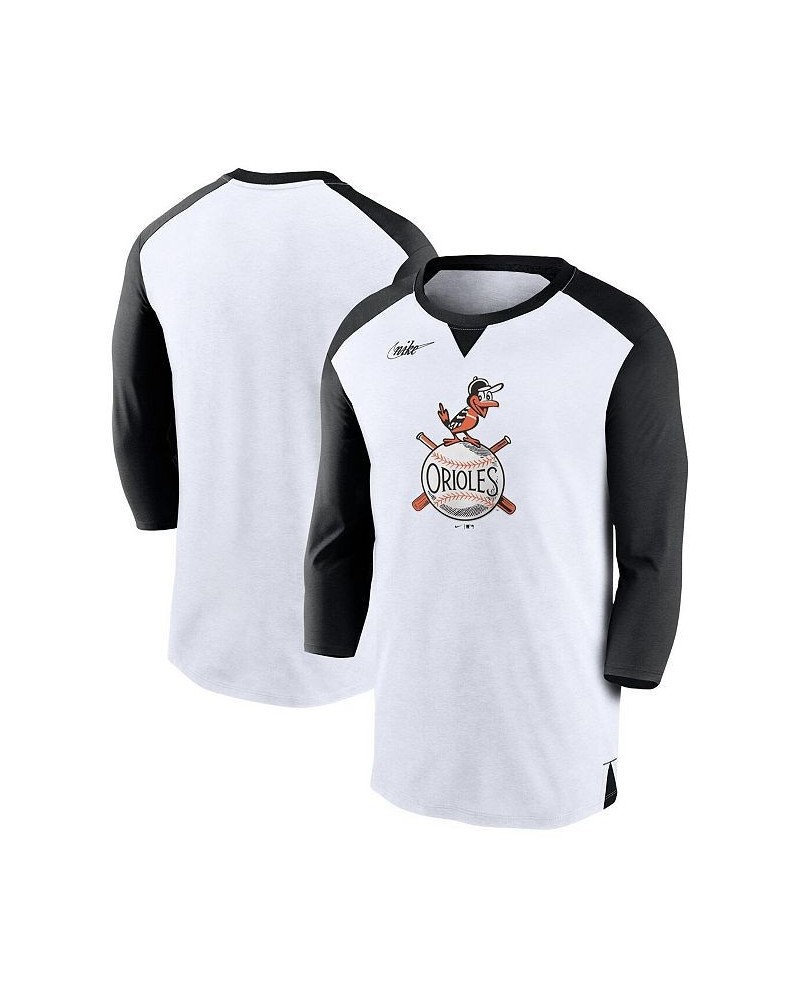 Men's White, Black Baltimore Orioles Rewind 3/4-Sleeve T-shirt $22.00 T-Shirts