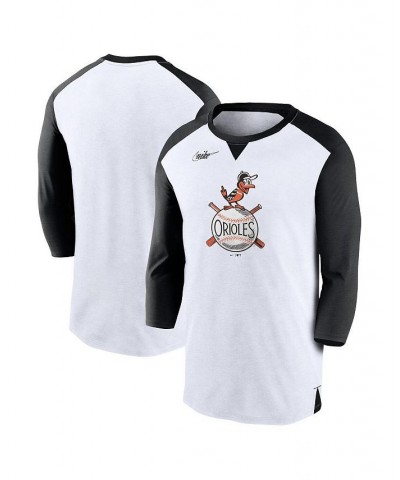 Men's White, Black Baltimore Orioles Rewind 3/4-Sleeve T-shirt $22.00 T-Shirts