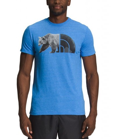 Men's Slim-Fit Bear Logo Graphic T-Shirt Blue $19.60 T-Shirts