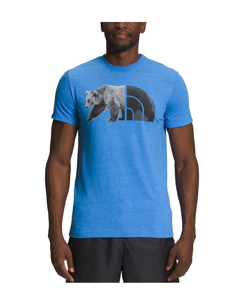 Men's Slim-Fit Bear Logo Graphic T-Shirt Blue $19.60 T-Shirts