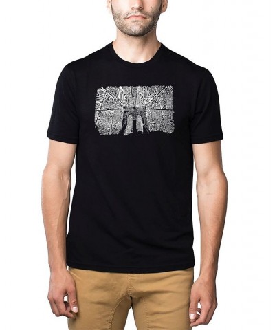 Mens Premium Blend Word Art T-Shirt - Brooklyn Bridge Black $19.80 T-Shirts