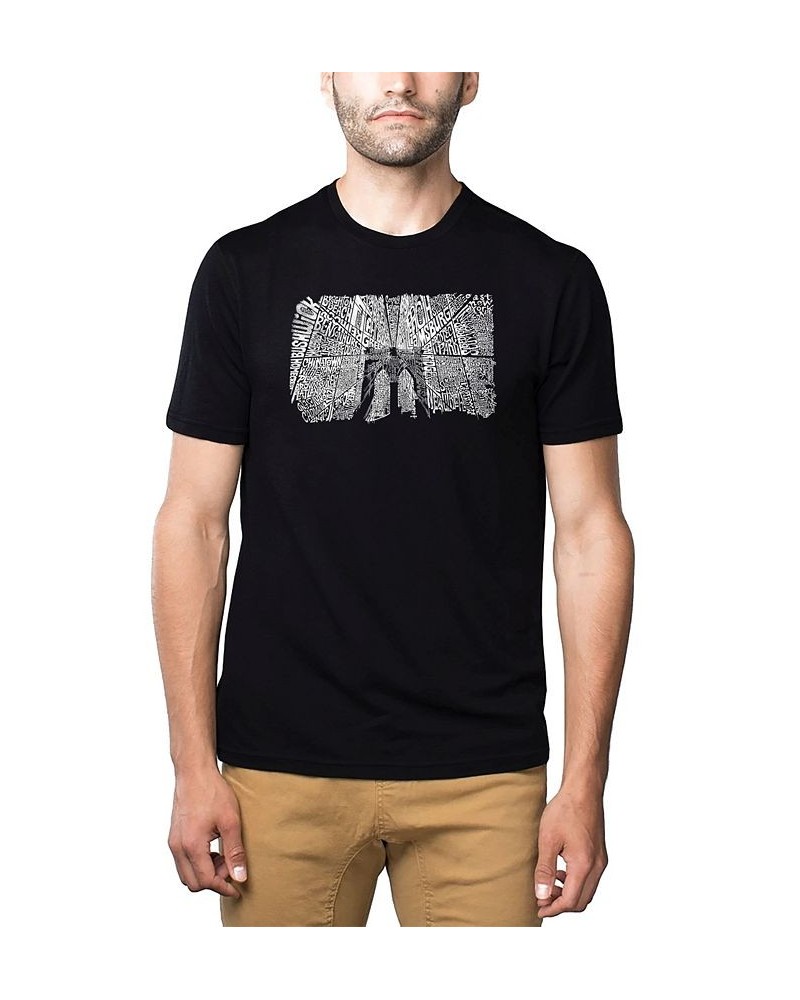 Mens Premium Blend Word Art T-Shirt - Brooklyn Bridge Black $19.80 T-Shirts