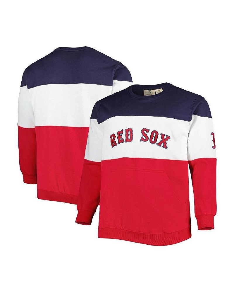 Men's Navy, Red Boston Red Sox Big and Tall Pullover Sweatshirt $33.00 Sweatshirt