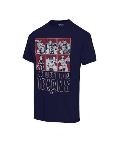 Men's and Women's Navy Houston Texans Disney Marvel Avengers Line-Up T-shirt $19.35 Tops