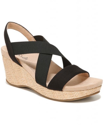 Delta-2 Wedge Sandals Black $45.90 Shoes