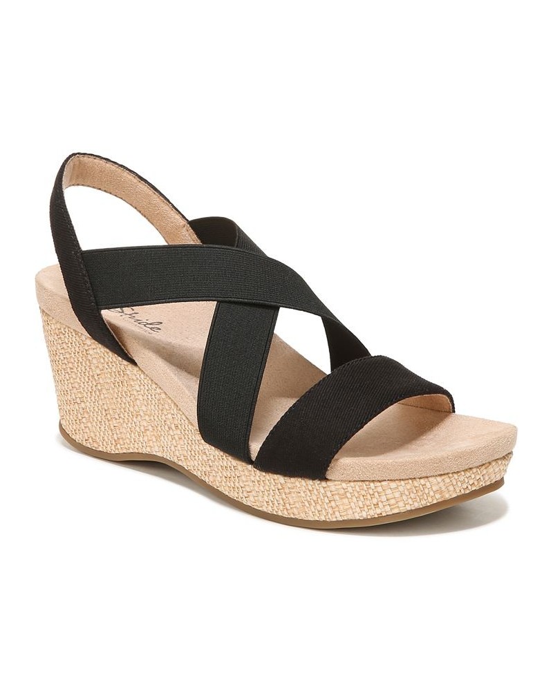 Delta-2 Wedge Sandals Black $45.90 Shoes