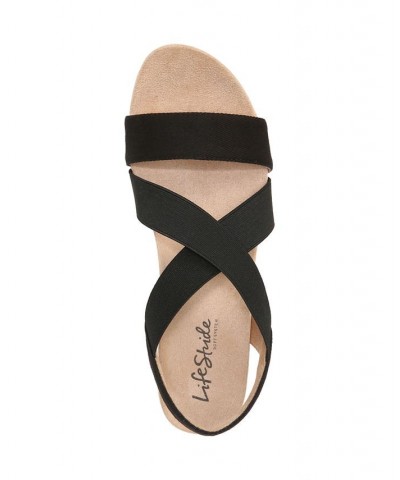 Delta-2 Wedge Sandals Black $45.90 Shoes