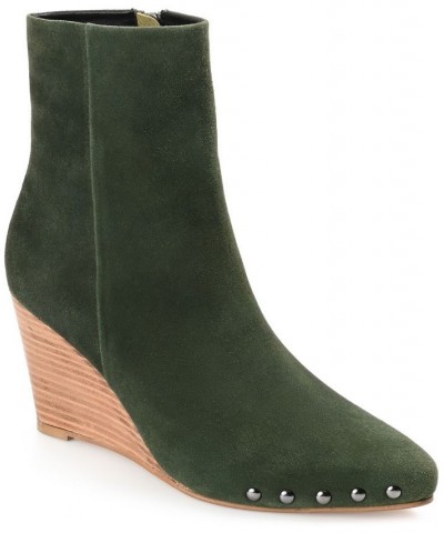 Women's Reeya Studded Bootie Green $62.90 Shoes