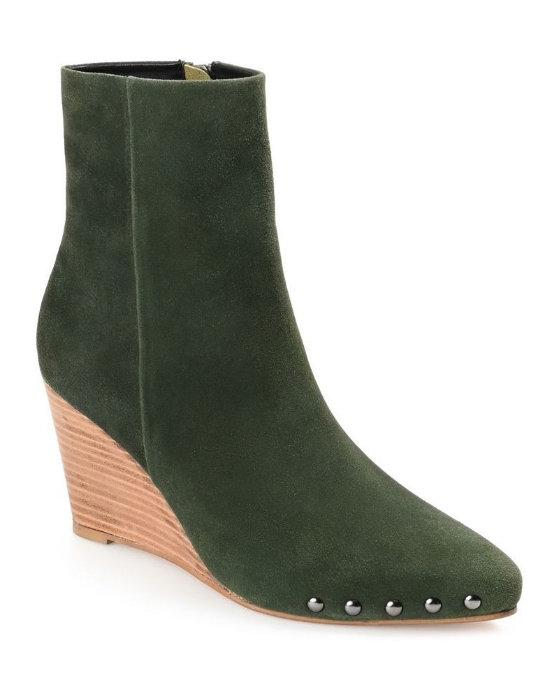 Women's Reeya Studded Bootie Green $62.90 Shoes