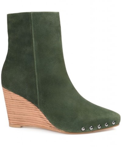 Women's Reeya Studded Bootie Green $62.90 Shoes