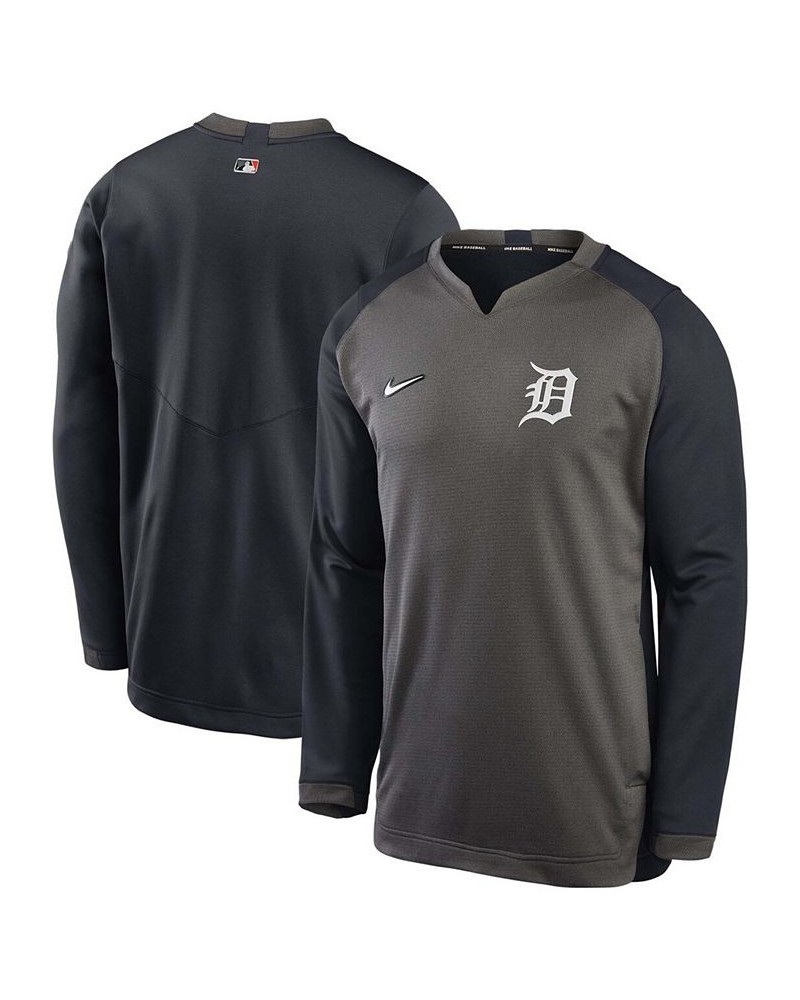 Men's Charcoal, Navy Detroit Tigers Authentic Collection Thermal Crew Performance Pullover Sweatshirt $53.99 Sweatshirt