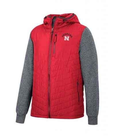 Men's Scarlet, Charcoal Nebraska Huskers Course Herringbone Full-Zip Hoodie $41.40 Jackets