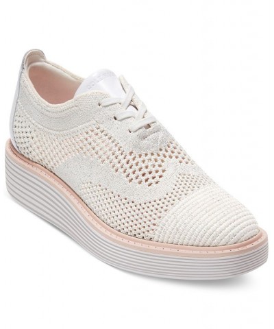 Women's OriginalGrand Stitchlite Platform Oxfords White $59.40 Shoes