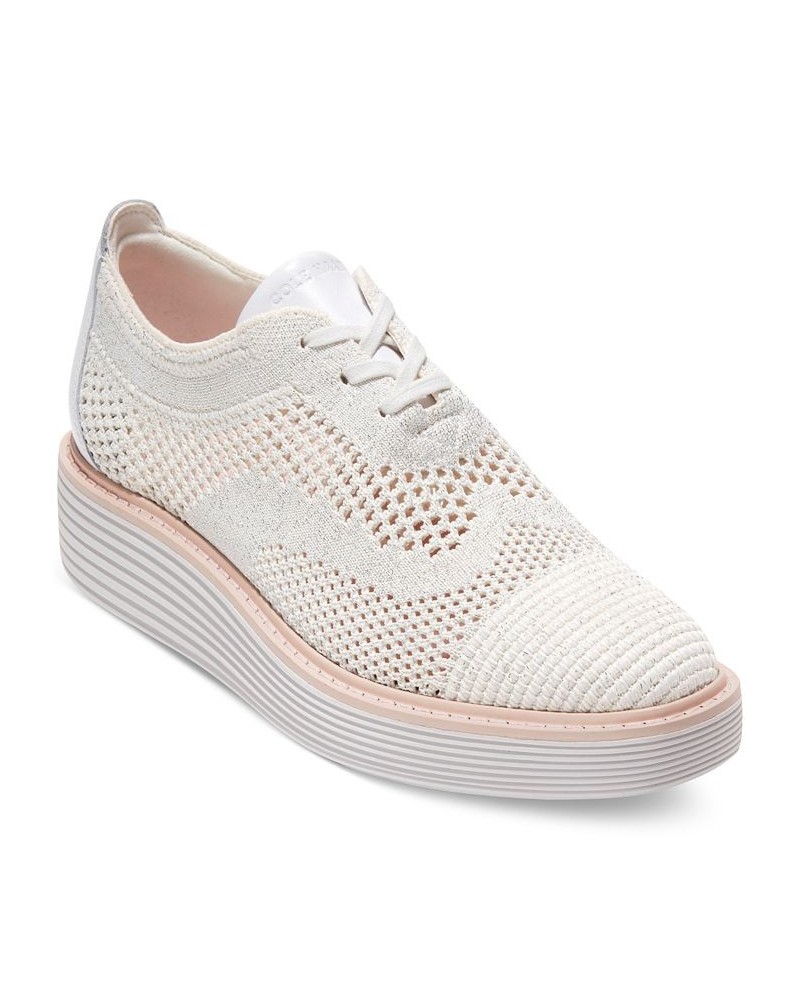 Women's OriginalGrand Stitchlite Platform Oxfords White $59.40 Shoes