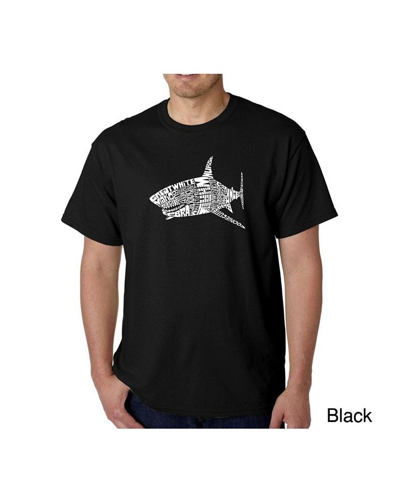 Mens Word Art T-Shirt - Shark Species Black $23.39 T-Shirts