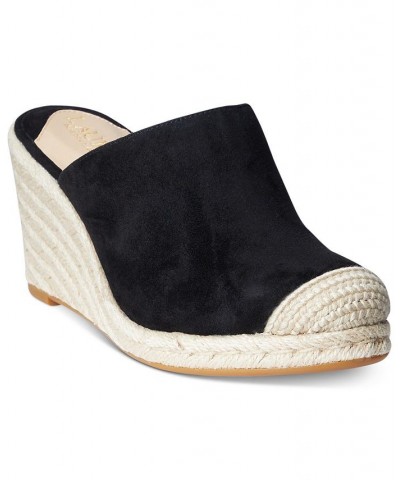 Women's Pennie Espadrille Wedge Pumps Black $44.55 Shoes