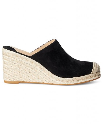 Women's Pennie Espadrille Wedge Pumps Black $44.55 Shoes