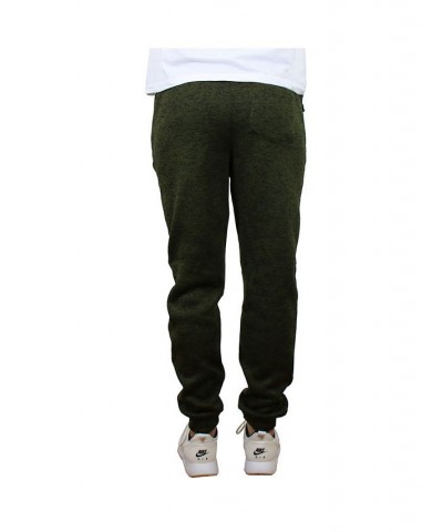 Men's Slim-Fit Marled Fleece Joggers with Zipper Side Pockets PD03 $16.66 Pants