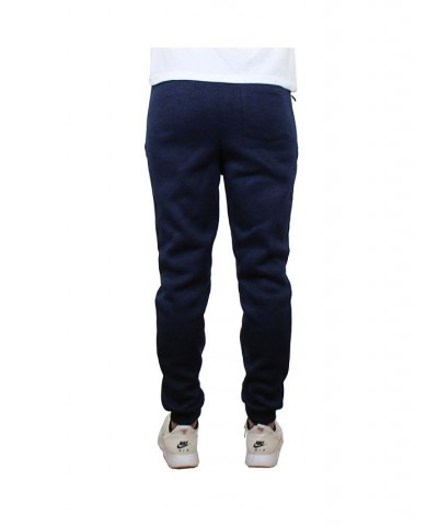 Men's Slim-Fit Marled Fleece Joggers with Zipper Side Pockets PD03 $16.66 Pants