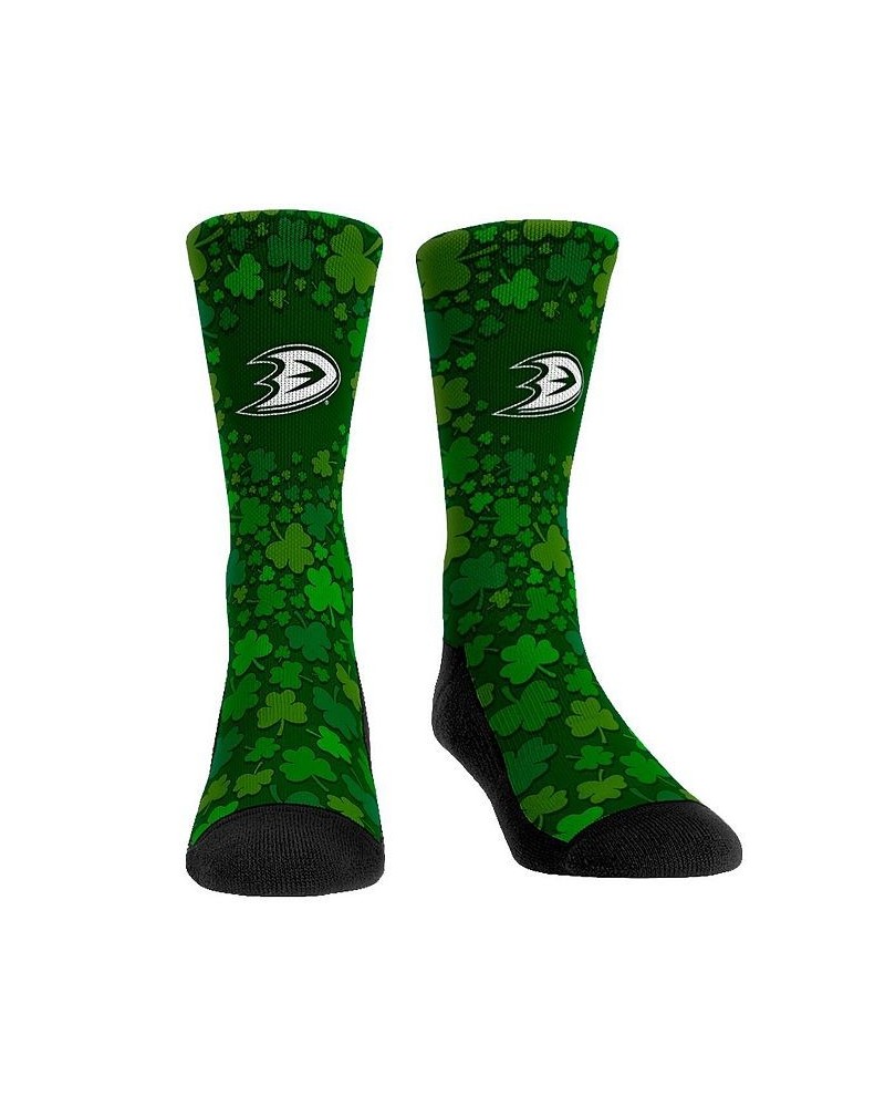 Men's and Women's Socks Anaheim Ducks St. Patty's Day Shamrock Crew Socks $15.00 Socks