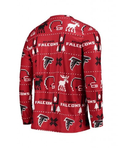 Men's Red Atlanta Falcons Wordmark Ugly Pajama Set $32.20 Pajama