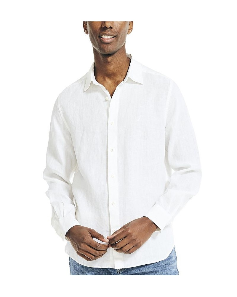 Men's Classic-Fit Long-Sleeve Button-Up Solid Linen Shirt PD01 $30.96 Shirts