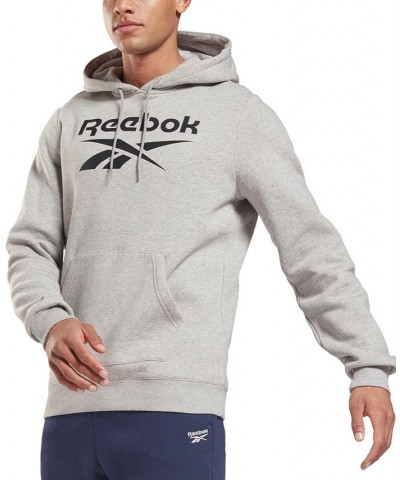 Men's Logo-Print Fleece Hoodie Medium Heather Grey/Black $17.60 Sweatshirt