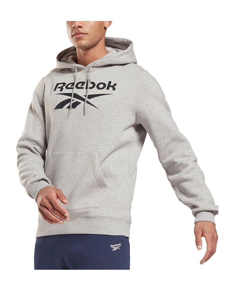 Men's Logo-Print Fleece Hoodie Medium Heather Grey/Black $17.60 Sweatshirt