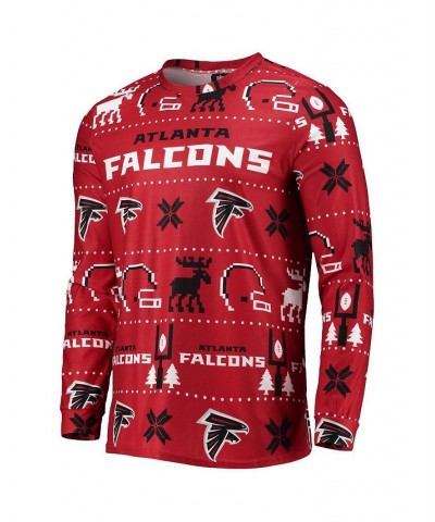 Men's Red Atlanta Falcons Wordmark Ugly Pajama Set $32.20 Pajama