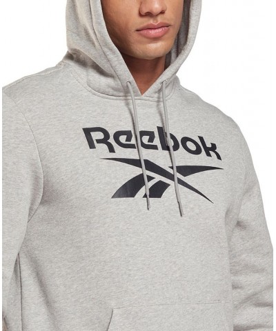 Men's Logo-Print Fleece Hoodie Medium Heather Grey/Black $17.60 Sweatshirt